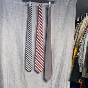 Elegant Striped Tie Collection - Blue, Red, Gray